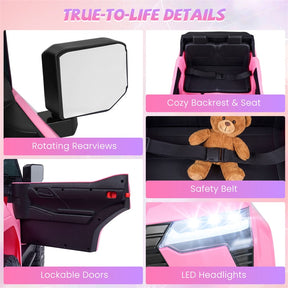 24V 4WD 2-Seater Kids Ride On Car, Licensed LEXUS GX550 Electric Vehicle with Remote Control, Wireless Music & Spring Suspension for Boys Girls