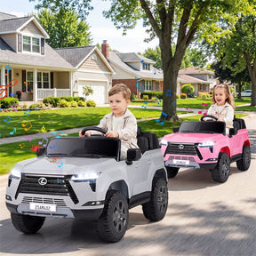 24V 4WD 2-Seater Kids Ride On Car, Licensed LEXUS GX550 Electric Vehicle with Remote Control, Wireless Music & Spring Suspension for Boys Girls