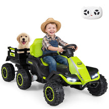 24V Kids Ride On Tractor with Detachable Trailer, Parent Remote, 20° Climbing, Wireless Music & Lights, Electric Vehicle for Boys Girls Ages 3+
