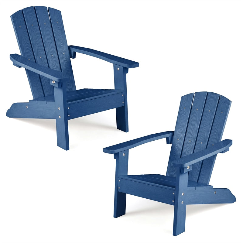 Kids Adirondack Chair, All-Weather HIPS Outdoor Chair with Ergonomic High Backrest & Armrests, Toddler Lawn Patio Seat for Ages 3-8