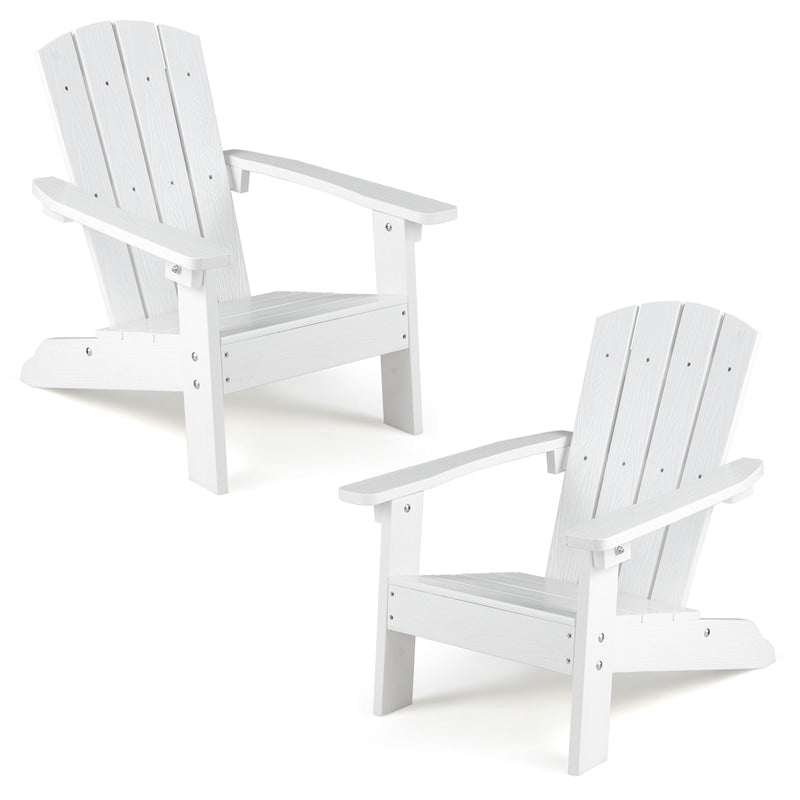 Kids Adirondack Chair, All-Weather HIPS Outdoor Chair with Ergonomic High Backrest & Armrests, Toddler Lawn Patio Seat for Ages 3-8