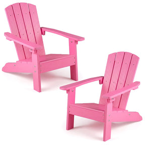 Kids Adirondack Chair, All-Weather HIPS Outdoor Chair with Ergonomic High Backrest & Armrests, Toddler Lawn Patio Seat for Ages 3-8