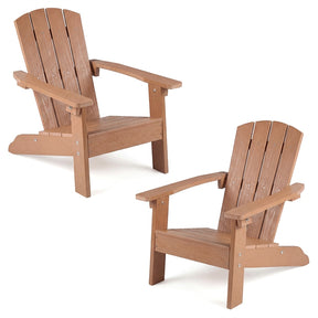 Kids Adirondack Chair, All-Weather HIPS Outdoor Chair with Ergonomic High Backrest & Armrests, Toddler Lawn Patio Seat for Ages 3-8