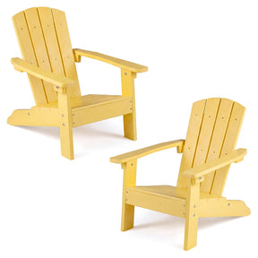 Kids Adirondack Chair, All-Weather HIPS Outdoor Chair with Ergonomic High Backrest & Armrests, Toddler Lawn Patio Seat for Ages 3-8