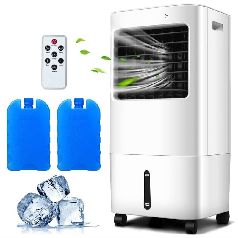 3-in-1 Portable Evaporative Air Cooler Fan & Humidifier with Remote Control, 20L Water Tank, 4 Speeds & 7.5H Timer for Home Office