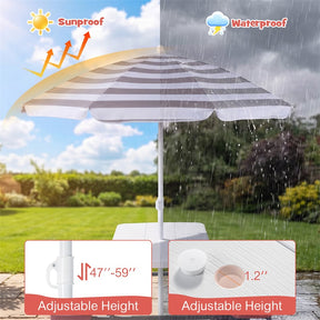 4 Person Kids Picnic Table Bench Set with Removable Umbrella, HDPE Tabletop & Metal Frame, Toddler Outdoor Furniture for Patio Backyard Garden