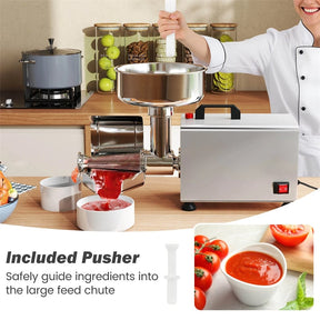 450W Electric Tomato Strainer, Commercial Stainless Steel Sauce Maker, 200-350lbs/h Food Milling Machine for Tomato Sauce,Strawberry Blueberry Jam
