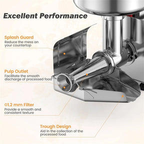 450W Electric Tomato Strainer, Commercial Stainless Steel Sauce Maker, 200-350lbs/h Food Milling Machine for Tomato Sauce,Strawberry Blueberry Jam