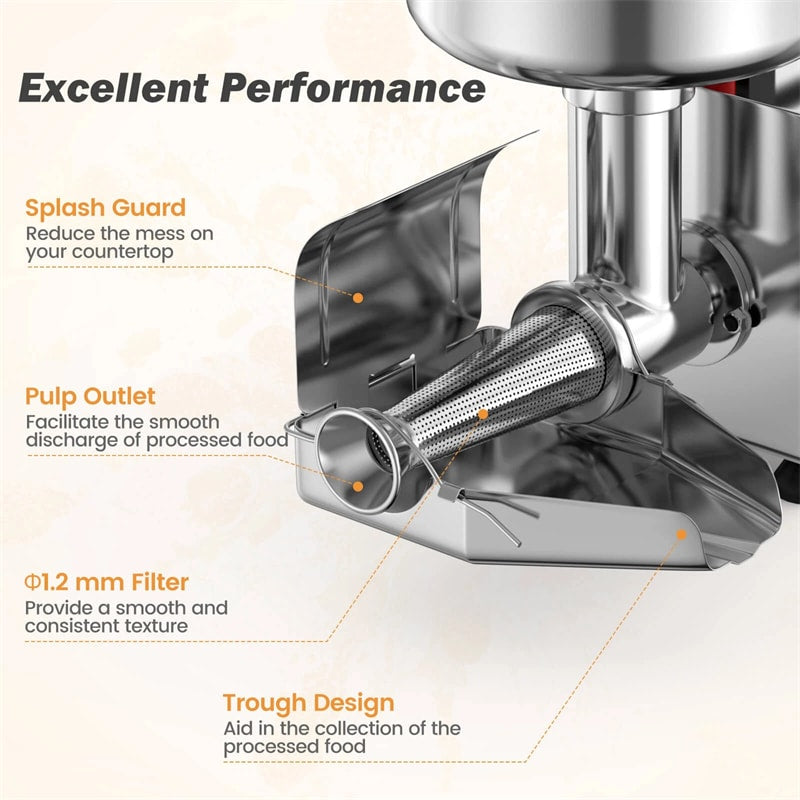 450W Electric Tomato Strainer, Commercial Stainless Steel Sauce Maker, 200-350lbs/h Food Milling Machine for Tomato Sauce,Strawberry Blueberry Jam