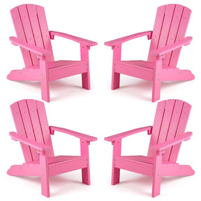 Kids Adirondack Chair, All-Weather HIPS Outdoor Chair with Ergonomic High Backrest & Armrests, Toddler Lawn Patio Seat for Ages 3-8