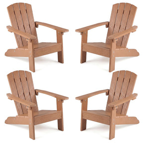 Kids Adirondack Chair, All-Weather HIPS Outdoor Chair with Ergonomic High Backrest & Armrests, Toddler Lawn Patio Seat for Ages 3-8