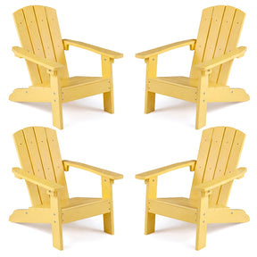 Kids Adirondack Chair, All-Weather HIPS Outdoor Chair with Ergonomic High Backrest & Armrests, Toddler Lawn Patio Seat for Ages 3-8