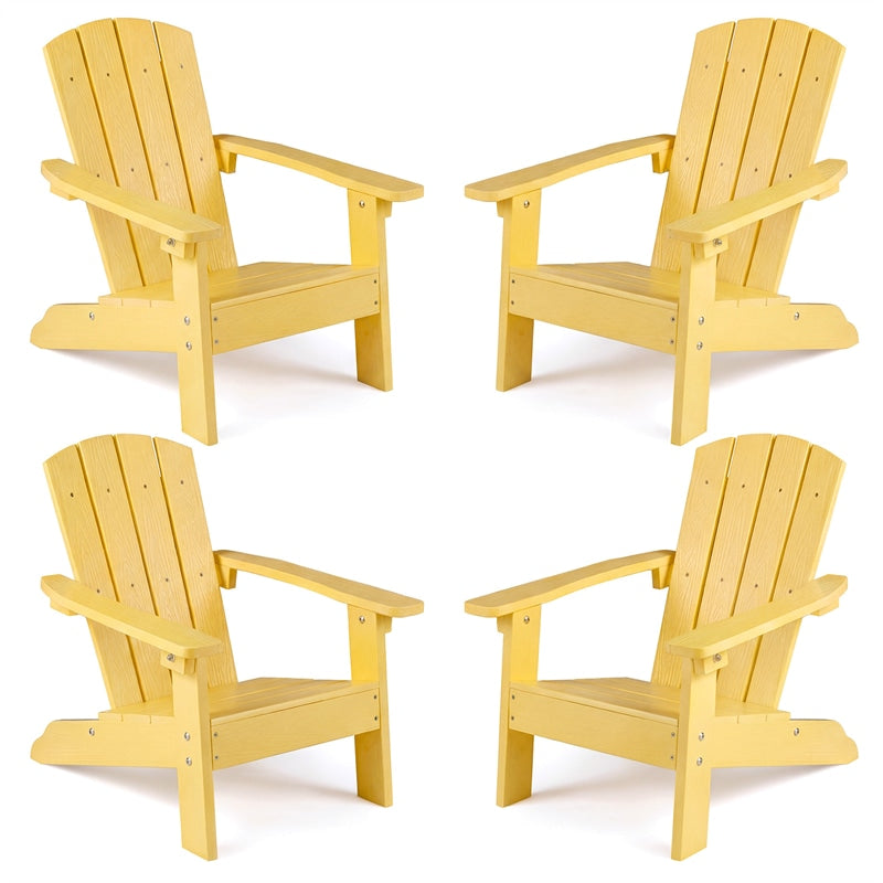 Kids Adirondack Chair, All-Weather HIPS Outdoor Chair with Ergonomic High Backrest & Armrests, Toddler Lawn Patio Seat for Ages 3-8