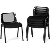 5/10/15 Pack Stackable Office Guest Chairs with Mesh Back & Padded Seat, 330lbs Capacity Conference Room Chairs for Waiting Room Reception