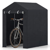 Heavy-Duty Portable Storage Shed, Waterproof Outdoor Carport Garage Tent w/ Roll-up Zipper Door, Metal Shelter for Bike Lawn Mower Firewood