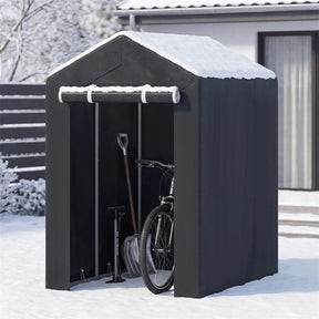Heavy-Duty Portable Storage Shed, Waterproof Outdoor Carport Garage Tent w/ Roll-up Zipper Door, Metal Shelter for Bike Lawn Mower Firewood