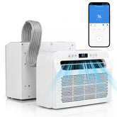 6500 BTU RV Window Air Conditioner, 4-in-1 AC Unit with WiFi App Voice Control 24H Timer, Quiet Smart Cooling Fan Dehumidifier for Caravan Motorhome
