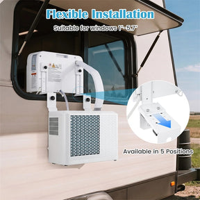 6500 BTU RV Window Air Conditioner, 4-in-1 AC Unit with WiFi App Voice Control 24H Timer, Quiet Smart Cooling Fan Dehumidifier for Caravan Motorhome
