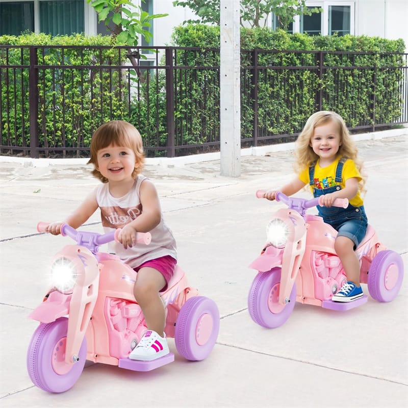 6V Kids Ride On Motorcycle with Bubble Maker, Battery Powered 3-Wheel Electric Motorcycle with LED Headlight & Music for Toddlers Gift