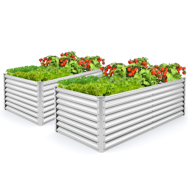 6x3x2 FT Outdoor Metal Raised Garden Bed Planter Box Kit with Open Bottom, 271 Gallon Elevated Garden Planter for Vegetable Herb