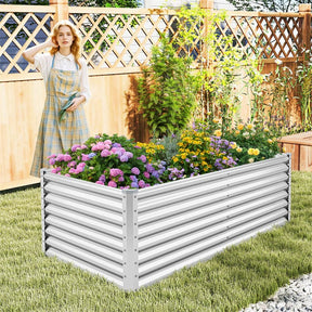 6x3x2 FT Outdoor Metal Raised Garden Bed Planter Box Kit with Open Bottom, 271 Gallon Elevated Garden Planter for Vegetable Herb