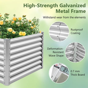 6x3x2 FT Outdoor Metal Raised Garden Bed Planter Box Kit with Open Bottom, 271 Gallon Elevated Garden Planter for Vegetable Herb