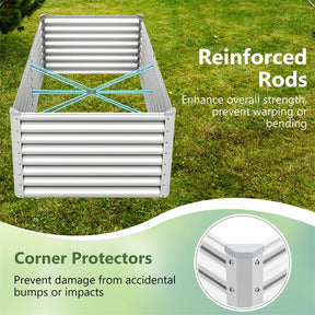6x3x2 FT Outdoor Metal Raised Garden Bed Planter Box Kit with Open Bottom, 271 Gallon Elevated Garden Planter for Vegetable Herb