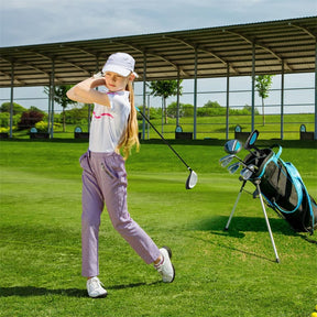 7 Piece Junior Complete Golf Club Set for Kids Age 11-13 Right Hand, Children Golf Clubs with #1 Driver #4 Hybrid #7/9/S Irons Putter Stand Bag