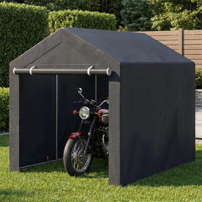 Heavy-Duty Portable Storage Shed, Waterproof Outdoor Carport Garage Tent w/ Roll-up Zipper Door, Metal Shelter for Bike Lawn Mower Firewood