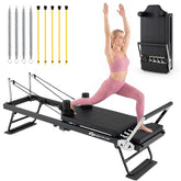 Foldable Pilates Reformer Machine for Home Gym, 84" Professional Pilates Equipment w/ Jump Board & Dual Resistance System, All Levels, 660lbs Capacity