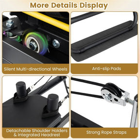 Foldable Pilates Reformer Machine for Home Gym, 84" Professional Pilates Equipment w/ Jump Board & Dual Resistance System, All Levels, 660lbs Capacity
