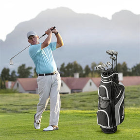 Men's Complete Golf Club Set, 9 Piece Right Handed Golf Club Package Set with 460cc Driver, Fairway Wood, Hybrid, Irons, Putter & 3 Head Covers