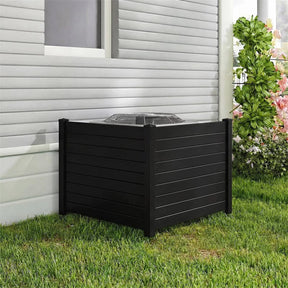 Air Conditioner Fence 2/4 Panels, 48"W x 38"H No-Dig Outdoor Privacy Screen Trash Can Enclosure w/ Stakes, Vinyl Garden Picket Fence