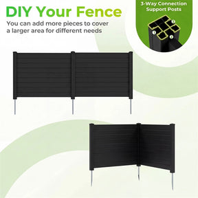 Air Conditioner Fence 2/4 Panels, 48"W x 38"H No-Dig Outdoor Privacy Screen Trash Can Enclosure w/ Stakes, Vinyl Garden Picket Fence