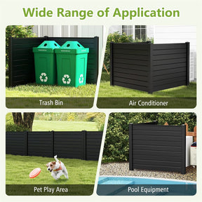 Air Conditioner Fence 2/4 Panels, 48"W x 38"H No-Dig Outdoor Privacy Screen Trash Can Enclosure w/ Stakes, Vinyl Garden Picket Fence