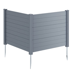 Air Conditioner Fence 2/4 Panels, 48"W x 38"H No-Dig Outdoor Privacy Screen Trash Can Enclosure w/ Stakes, Vinyl Garden Picket Fence