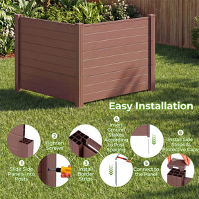 Air Conditioner Fence 2/4 Panels, 48"W x 38"H No-Dig Outdoor Privacy Screen Trash Can Enclosure w/ Stakes, Vinyl Garden Picket Fence