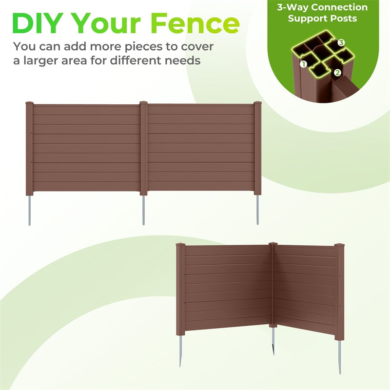 Air Conditioner Fence 2/4 Panels, 48"W x 38"H No-Dig Outdoor Privacy Screen Trash Can Enclosure w/ Stakes, Vinyl Garden Picket Fence
