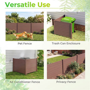 Air Conditioner Fence 2/4 Panels, 48"W x 38"H No-Dig Outdoor Privacy Screen Trash Can Enclosure w/ Stakes, Vinyl Garden Picket Fence