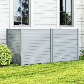 Outdoor Privacy Screen 2/4 Panels, 48"W x 48"H No-Dig Decorative Air Conditioner Fence & Trash Can Enclosure with 3 Metal Stakes