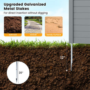 Outdoor Privacy Screen 2/4 Panels, 48"W x 48"H No-Dig Decorative Air Conditioner Fence & Trash Can Enclosure with 3 Metal Stakes