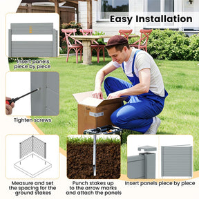 Outdoor Privacy Screen 2/4 Panels, 48"W x 48"H No-Dig Decorative Air Conditioner Fence & Trash Can Enclosure with 3 Metal Stakes