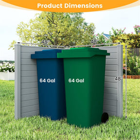 Outdoor Privacy Screen 2/4 Panels, 48"W x 48"H No-Dig Decorative Air Conditioner Fence & Trash Can Enclosure with 3 Metal Stakes