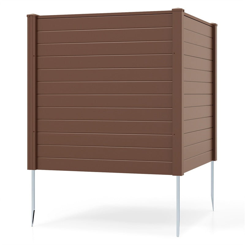 Outdoor Privacy Screen 2/4 Panels, 48"W x 48"H No-Dig Decorative Air Conditioner Fence & Trash Can Enclosure with 3 Metal Stakes