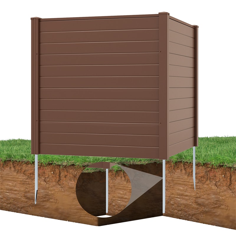 Outdoor Privacy Screen 2/4 Panels, 48"W x 48"H No-Dig Decorative Air Conditioner Fence & Trash Can Enclosure with 3 Metal Stakes