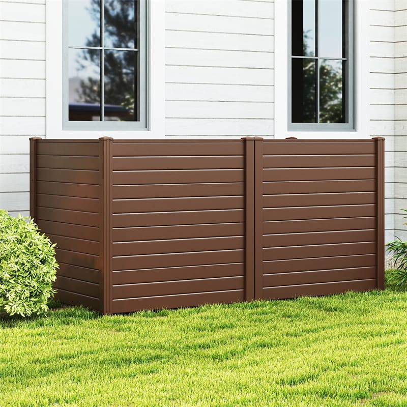 Outdoor Privacy Screen 2/4 Panels, 48"W x 48"H No-Dig Decorative Air Conditioner Fence & Trash Can Enclosure with 3 Metal Stakes