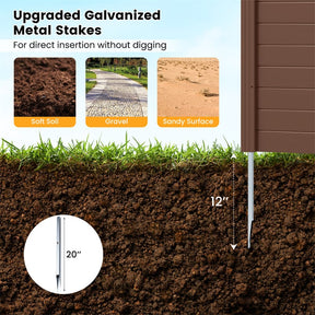 Outdoor Privacy Screen 2/4 Panels, 48"W x 48"H No-Dig Decorative Air Conditioner Fence & Trash Can Enclosure with 3 Metal Stakes