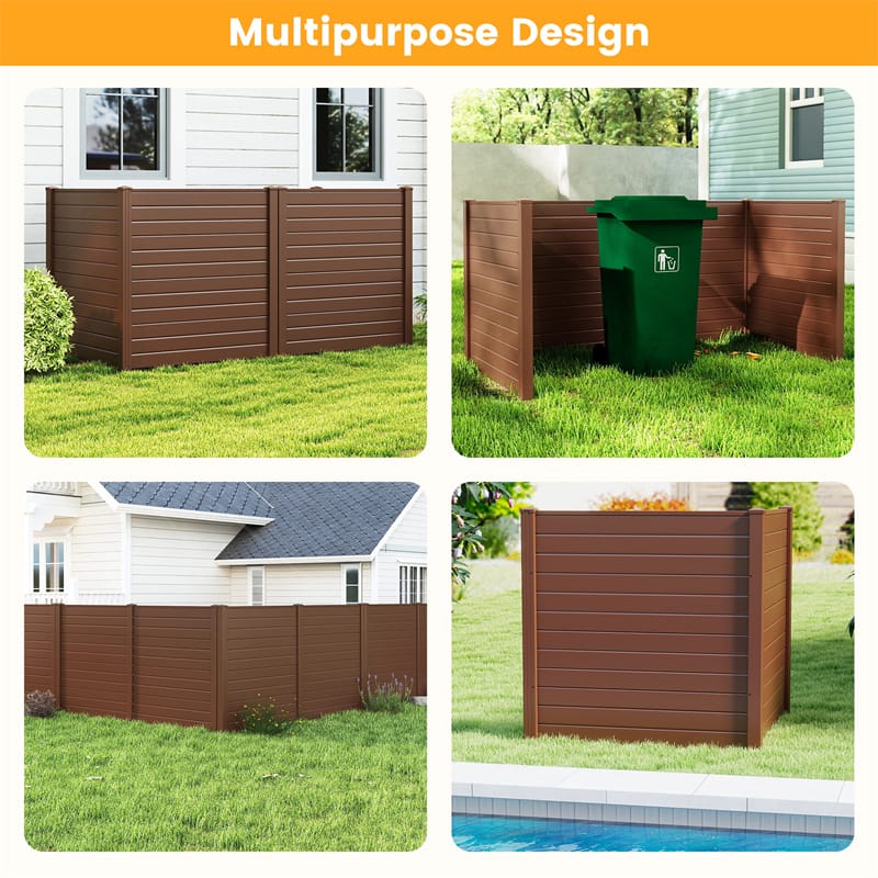 Outdoor Privacy Screen 2/4 Panels, 48"W x 48"H No-Dig Decorative Air Conditioner Fence & Trash Can Enclosure with 3 Metal Stakes