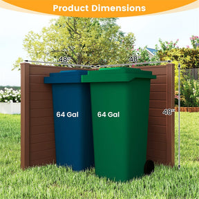 Outdoor Privacy Screen 2/4 Panels, 48"W x 48"H No-Dig Decorative Air Conditioner Fence & Trash Can Enclosure with 3 Metal Stakes
