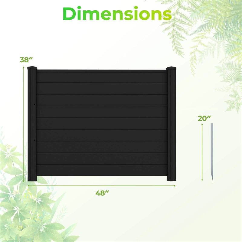 No-Dig Air Conditioner Fence 3/6 Panels, 48"x38" Outdoor Privacy Screen Trash Can Enclosure Decorative Garden Fence w/ Metal Stakes